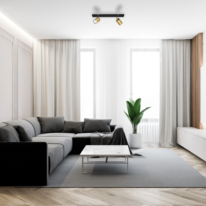 LED Φωτιστικό σποτ TUNE 2xGU10/4,8W/230V χρυσαφί/μαύρο