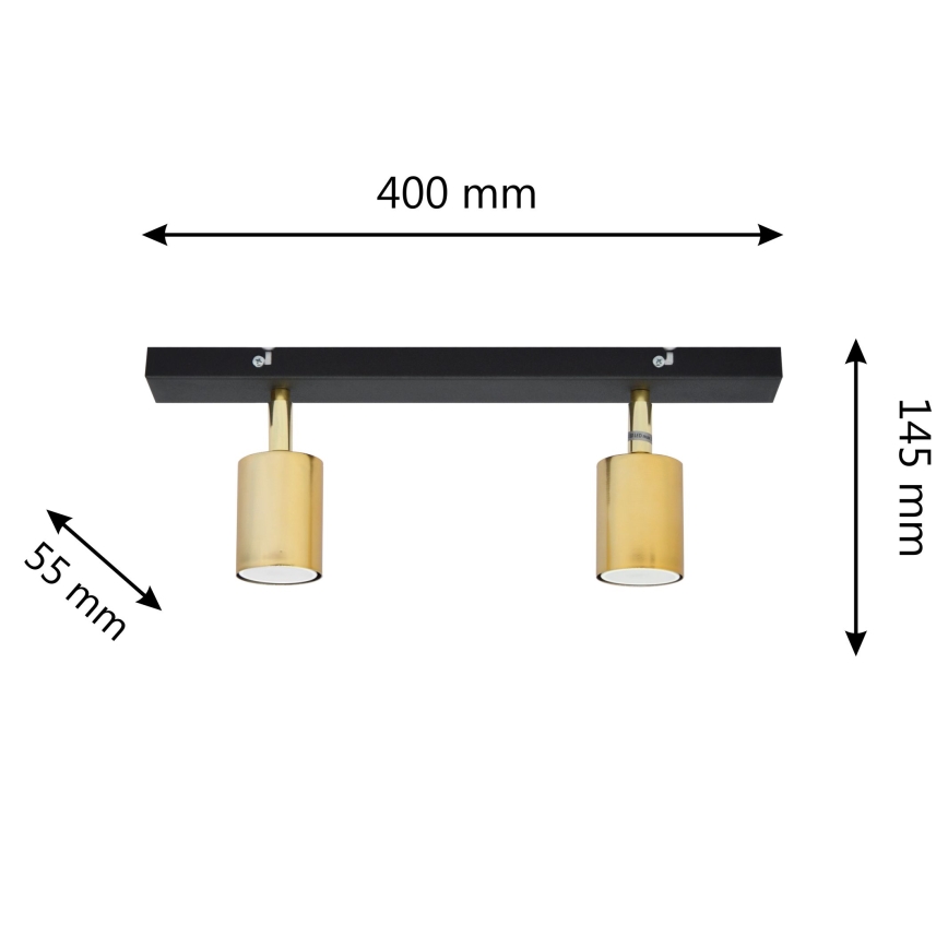 LED Φωτιστικό σποτ TUNE 2xGU10/4,8W/230V χρυσαφί/μαύρο
