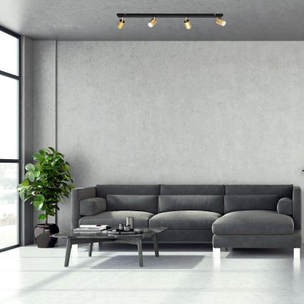 LED Φωτιστικό σποτ TUNE 4xGU10/4,8W/230V χρυσαφί/μαύρο