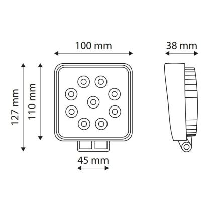 LED Φωτιστικό σποτ αυτοκινήτου EPISTAR LED/27W/10-30V IP67 6000K