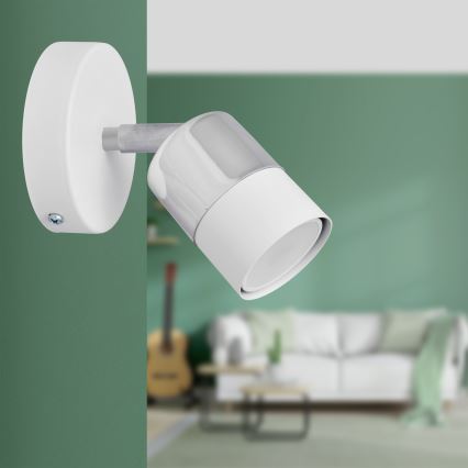LED Φωτιστικό σποτ τοίχου LED TUBSSON 1xGU10/4,8W/230V λευκό/γυαλιστερό χρώμιο