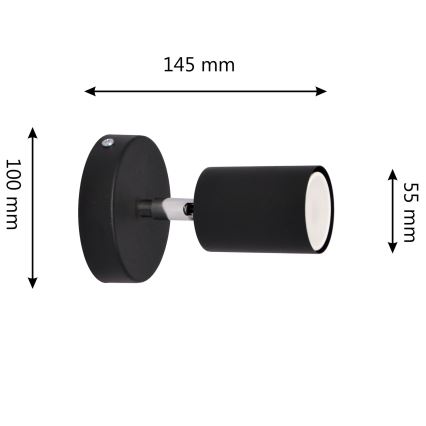 LED Φωτιστικό σποτ τοίχου LED TUNE 1xGU10/4,8W/230V μαύρο