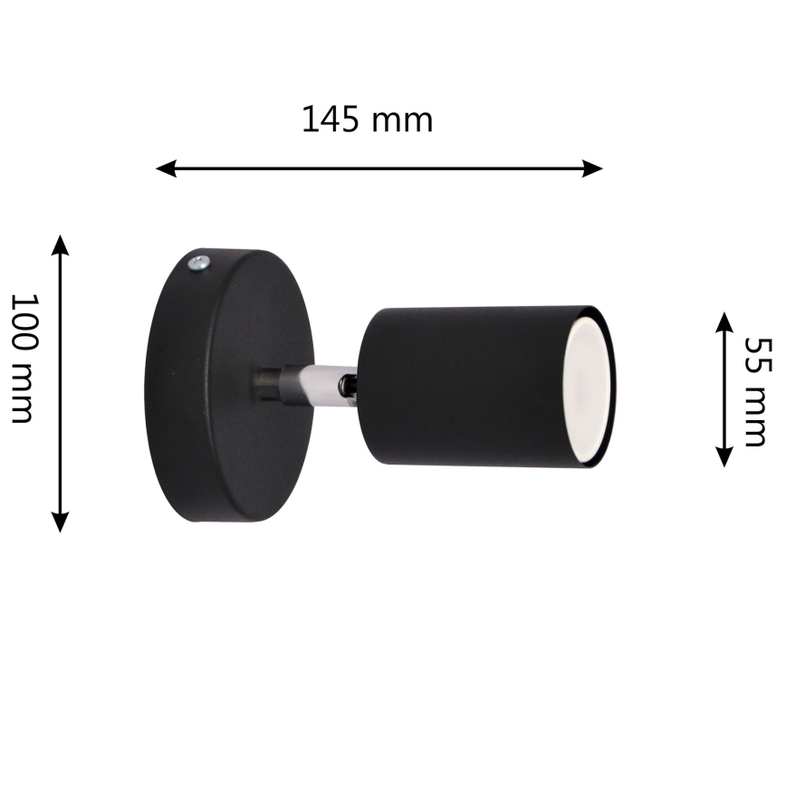 LED Φωτιστικό σποτ τοίχου LED TUNE 1xGU10/4,8W/230V μαύρο