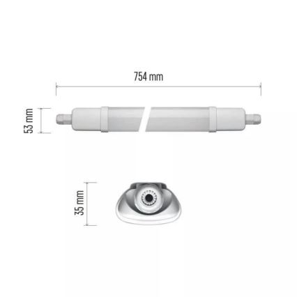 LED Φωτιστικό στεγανό LED/18W/230V IP65 4000K