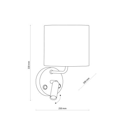 LED Φωτιστικό τοίχου RICHI 1xE27/15W/230V + LED/3W/230V λευκό