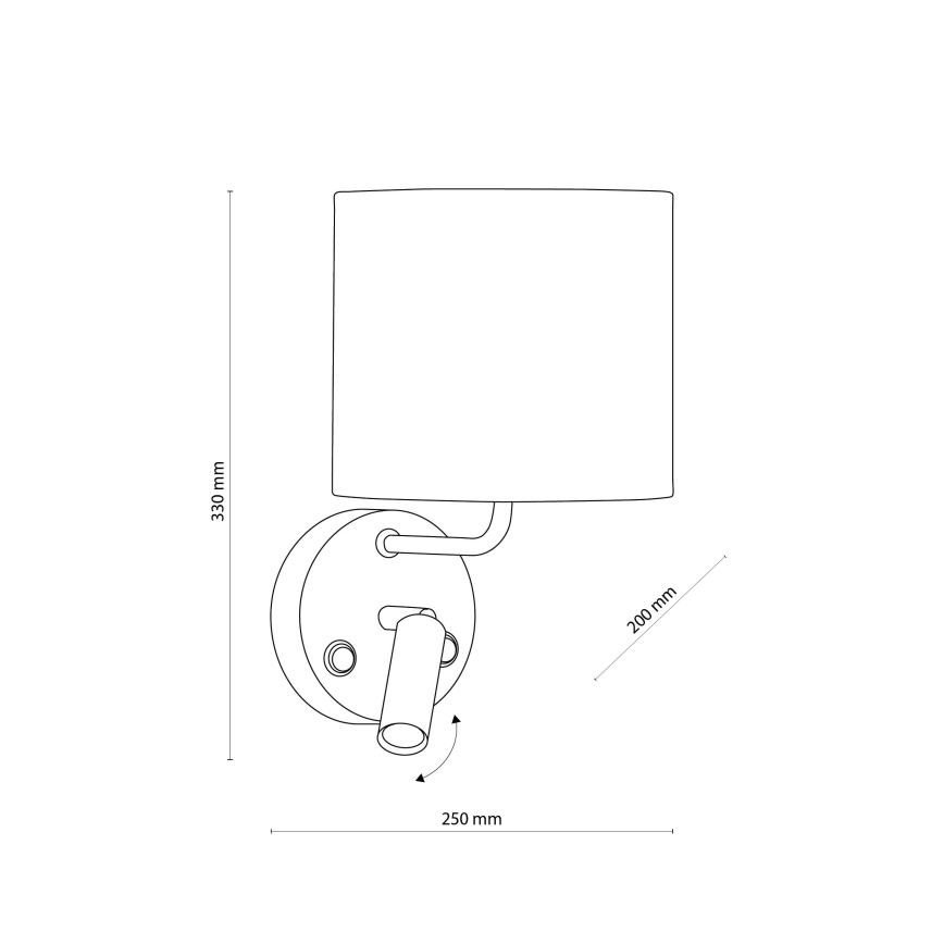 LED Φωτιστικό τοίχου RICHI 1xE27/15W/230V + LED/3W/230V λευκό