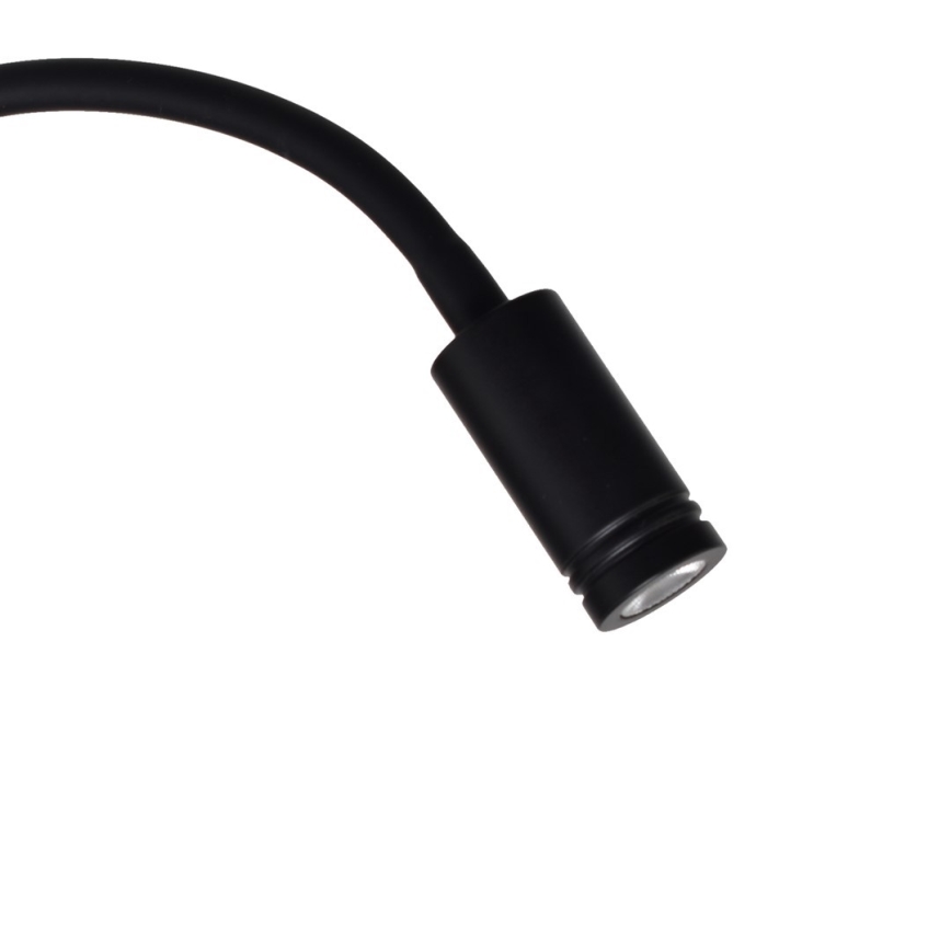 LED Φωτιστικό Τοίχου - Απλίκα BASE 1xLED/8W+1xLED/2W/230V μαύρο/ασημί