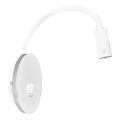 LED Φωτιστικό Τοίχου - Απλίκα με USB BASE 1xLED/8W+1xLED/2W/230V λευκό/ασημί