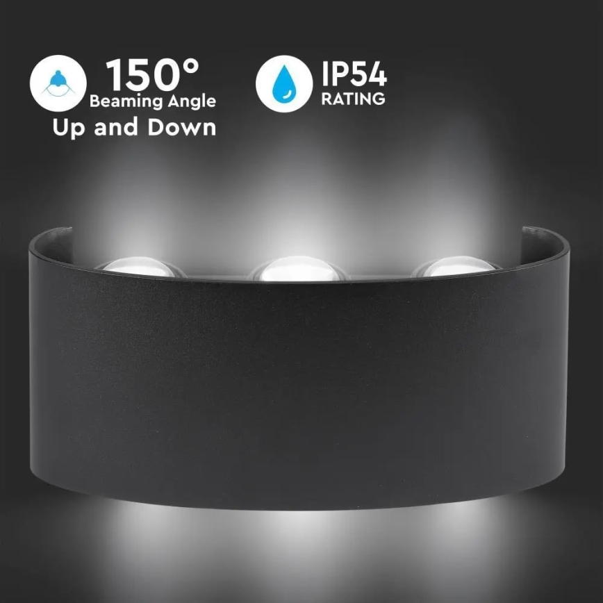 LED Φωτιστικό τοίχου εξωτερικού χώρου 6xLED/6W/230V IP54 4000K μαύρο