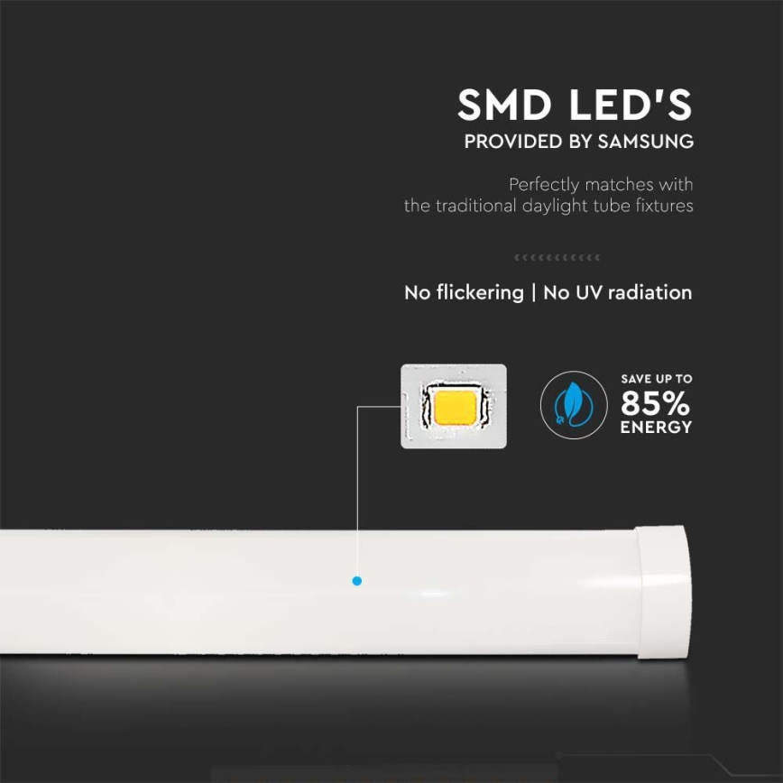 LED Φωτιστικό φθορίου SAMSUNG CHIP LED/40W/230V 3000K 120 cm