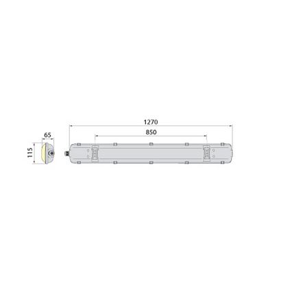 LED Φωτιστικό φθορίου βαρέως τύπου 2xG13/18W/230V IP65