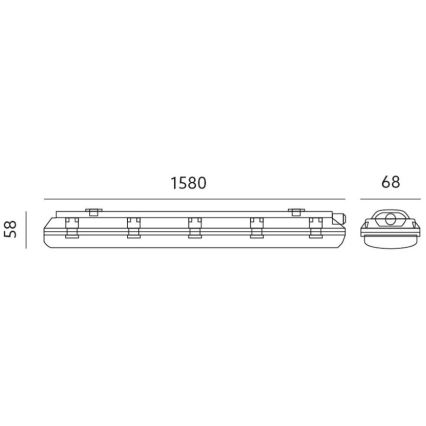 LED Φωτιστικό φθορίου στεγανό T8 1xG13/24W/230V IP65