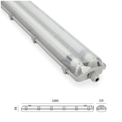 LED Φωτιστικό φθορισμού βαρέως τύπου T8 2xG13/18W/230V 4000K IP65