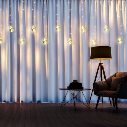 LED χριστουγεννιάτικη κουρτίνα WISH BALLS 108xLED/8 λειτουργιών 4,5 m θερμό λευκό