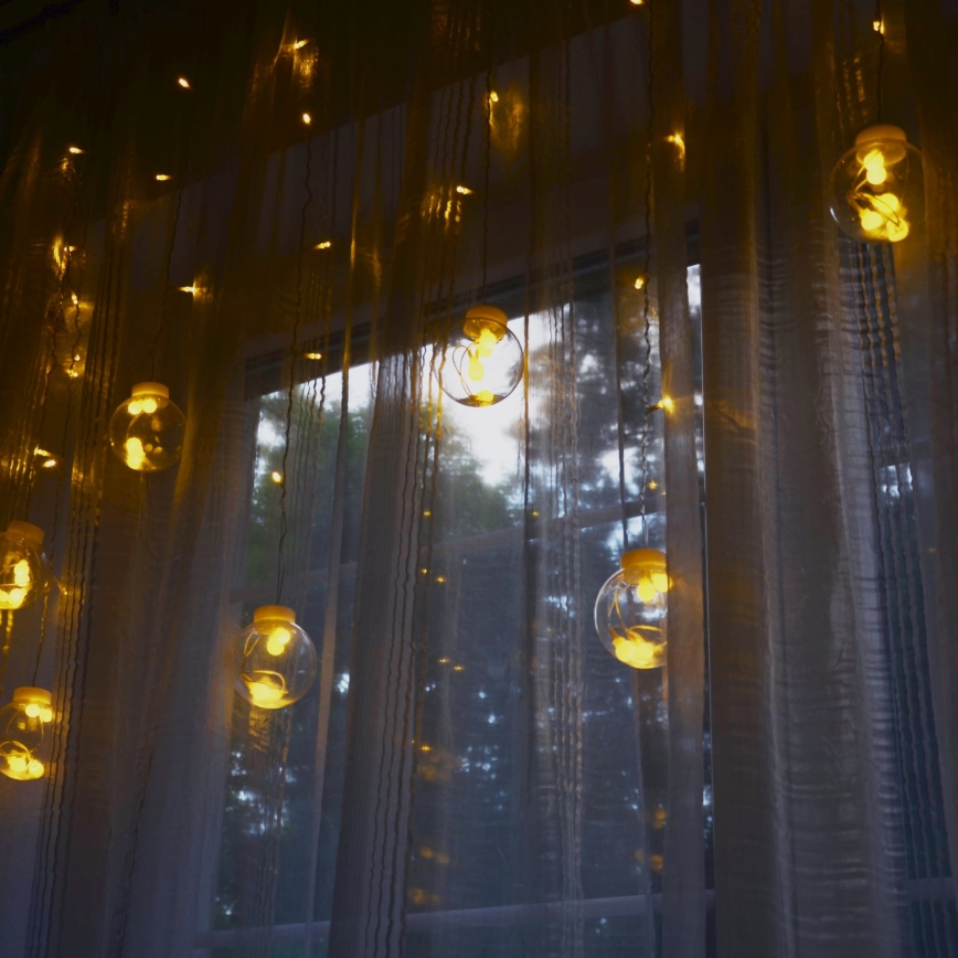 LED χριστουγεννιάτικη κουρτίνα WISH BALLS 108xLED/8 λειτουργιών 4,5 m θερμό λευκό
