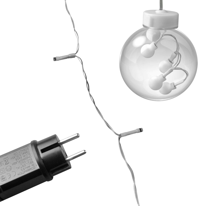 LED χριστουγεννιάτικη κουρτίνα WISH BALLS 108xLED/8 λειτουργιών 4,5 m θερμό λευκό