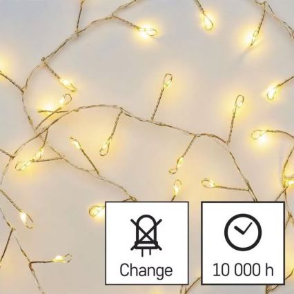 LED Χριστουγεννιάτικη γιρλάντα 100xLED/3xAA 2,7m θερμό λευκό