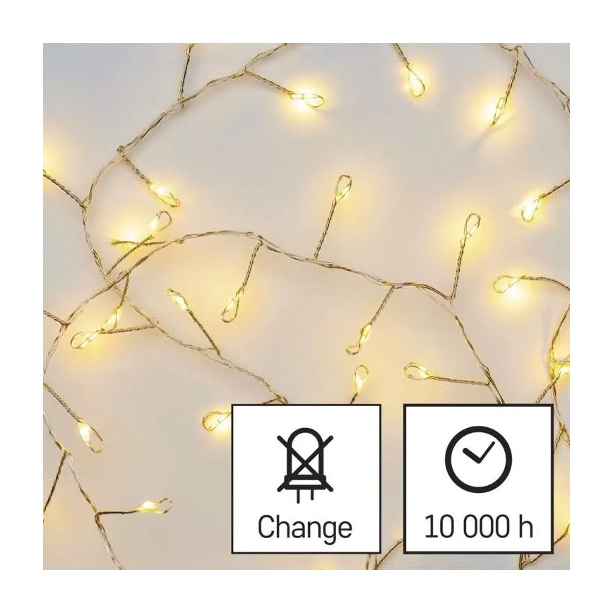 LED Χριστουγεννιάτικη γιρλάντα 100xLED/3xAA 2,7m θερμό λευκό