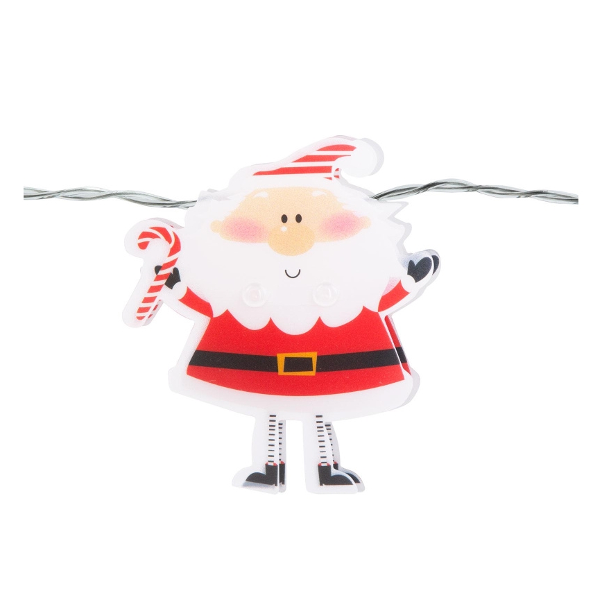 LED Χριστουγεννιάτικη γιρλάντα 10xLED/2xAA 1,35 m θερμό λευκό Άγιος Βασίλης