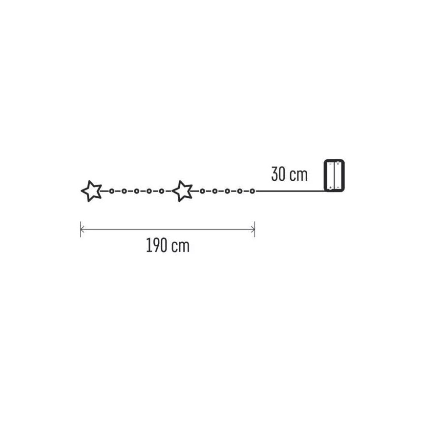LED Χριστουγεννιάτικη γιρλάντα 20xLED/2xAA 2,2 m θερμό λευκό