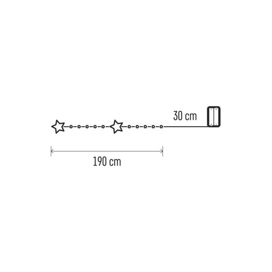 LED Χριστουγεννιάτικη γιρλάντα 20xLED/2xAA 2,2 m θερμό λευκό
