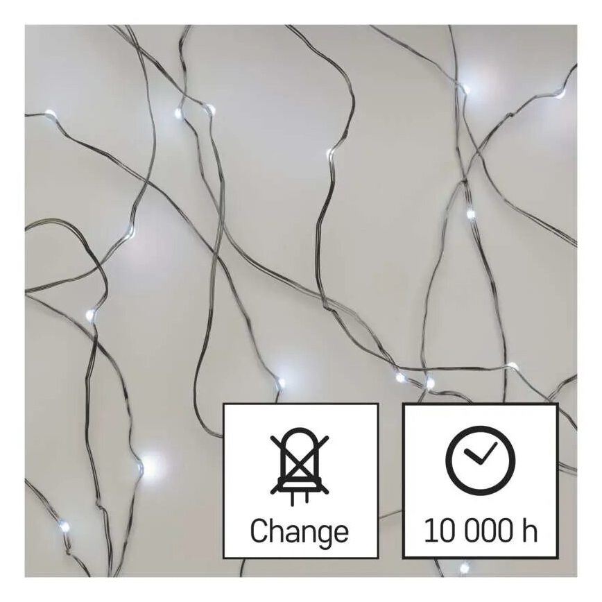 LED Χριστουγεννιάτικη γιρλάντα 20xLED/2xAA 2,4m ψυχρό λευκό
