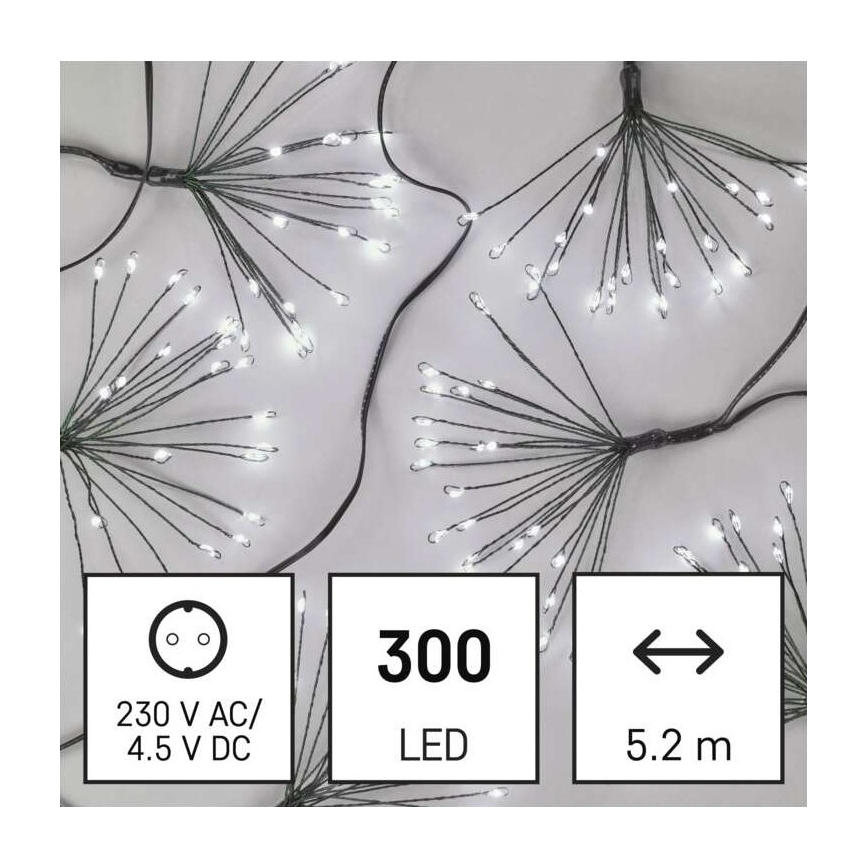 LED Χριστουγεννιάτικη γιρλάντα 300xLED/8,2m ψυχρό λευκό