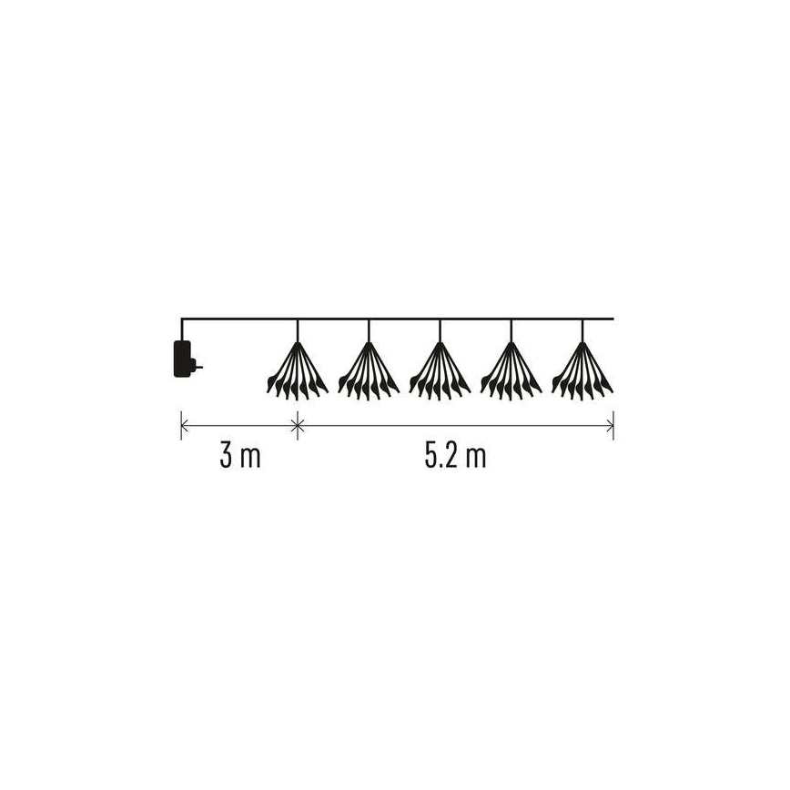 LED Χριστουγεννιάτικη γιρλάντα 300xLED/8,2m ψυχρό λευκό