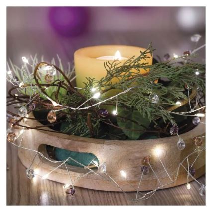 LED Χριστουγεννιάτικη γιρλάντα 40xLED/3xAA 1,5 m ζεστό λευκό