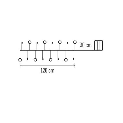LED Χριστουγεννιάτικη γιρλάντα 40xLED/3xAA 1,5 m θερμό λευκό