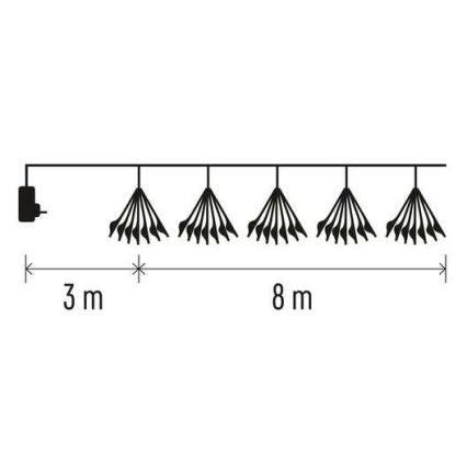 LED χριστουγεννιάτικη γιρλάντα 450xLED 8+3 m ψυχρό λευκό