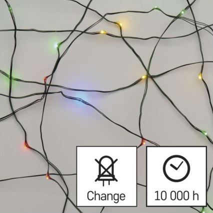 LED χριστουγεννιάτικη γιρλάντα εξωτερικού χώρου 75xLED/12,5m IP44 πολύχρωμη