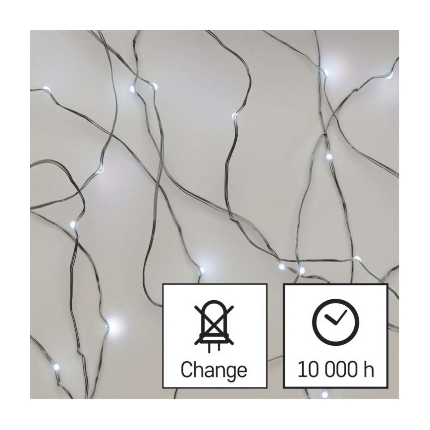 LED Χριστουγεννιάτικη εξωτερική γιρλάντα 100xLED/15m IP44 ψυχρό λευκό