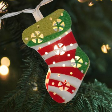 LED χριστουγεννιάτικη εξωτερική γιρλάντα 10xLED/2xAA 1,65 m IP44 θερμό λευκό, με κάλτσες