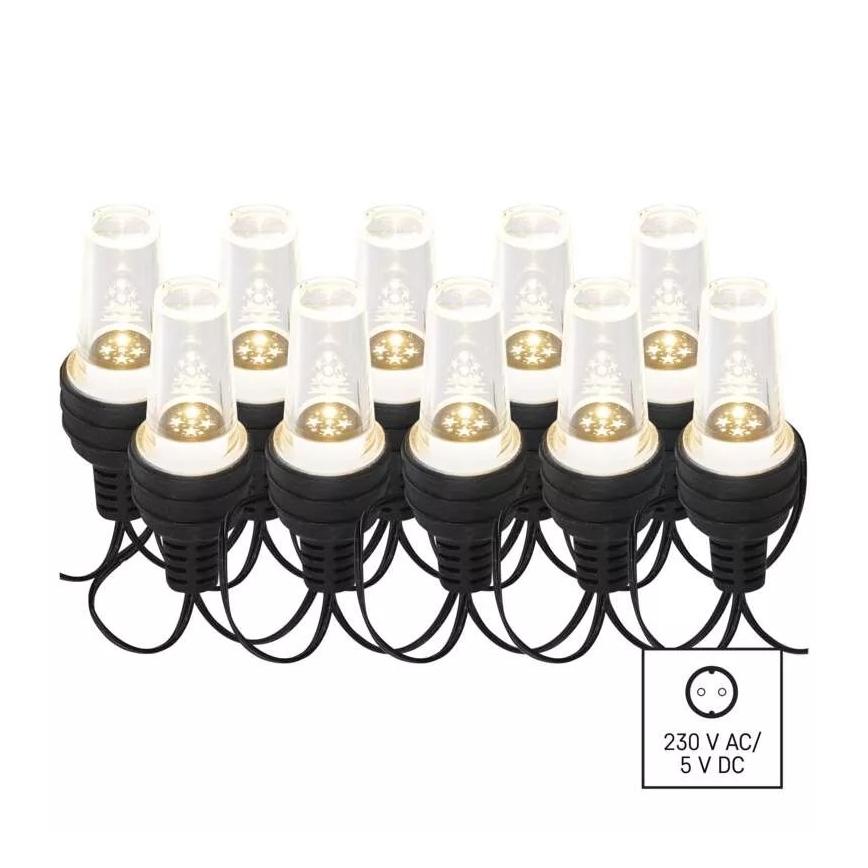 LED χριστουγεννιάτικη εξωτερική γιρλάντα 10xLED/9,5 m IP44 ψυχρό λευκό