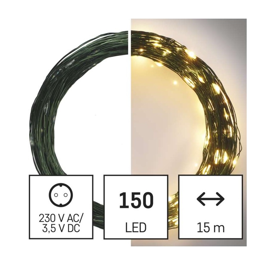 LED χριστουγεννιάτικη εξωτερική γιρλάντα 150xLED/20m IP44 θερμό λευκό