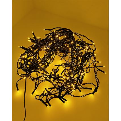 LED Χριστουγεννιάτικη εξωτερική γιρλάντα 200xLED/230V 7,6 m IP44 μαύρη