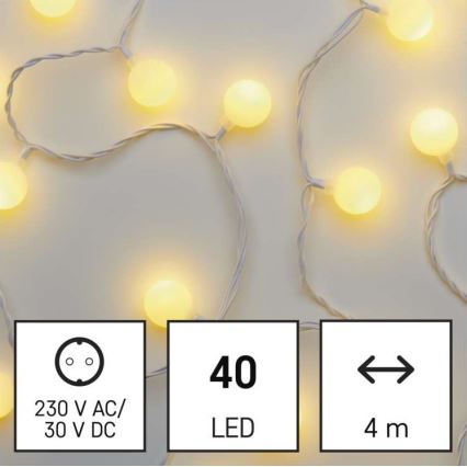 LED Χριστουγεννιάτικη εξωτερική γιρλάντα 40xLED/9m IP44 ζεστό λευκό