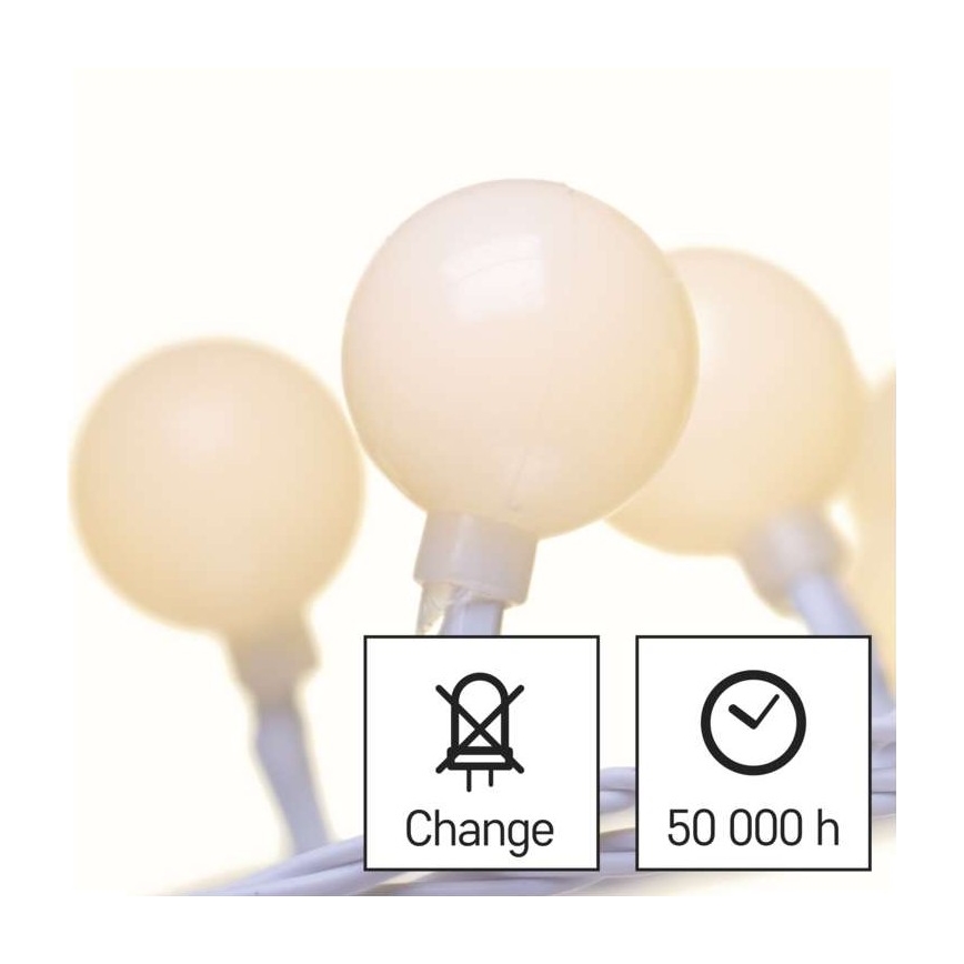 LED Χριστουγεννιάτικη εξωτερική γιρλάντα 40xLED/9m IP44 ζεστό λευκό