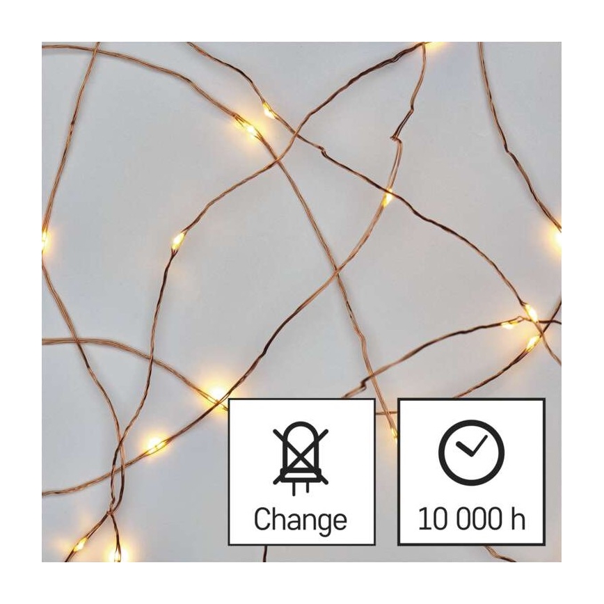 LED χριστουγεννιάτικη εξωτερική γιρλάντα 40xLED/9m IP44 θερμό λευκό