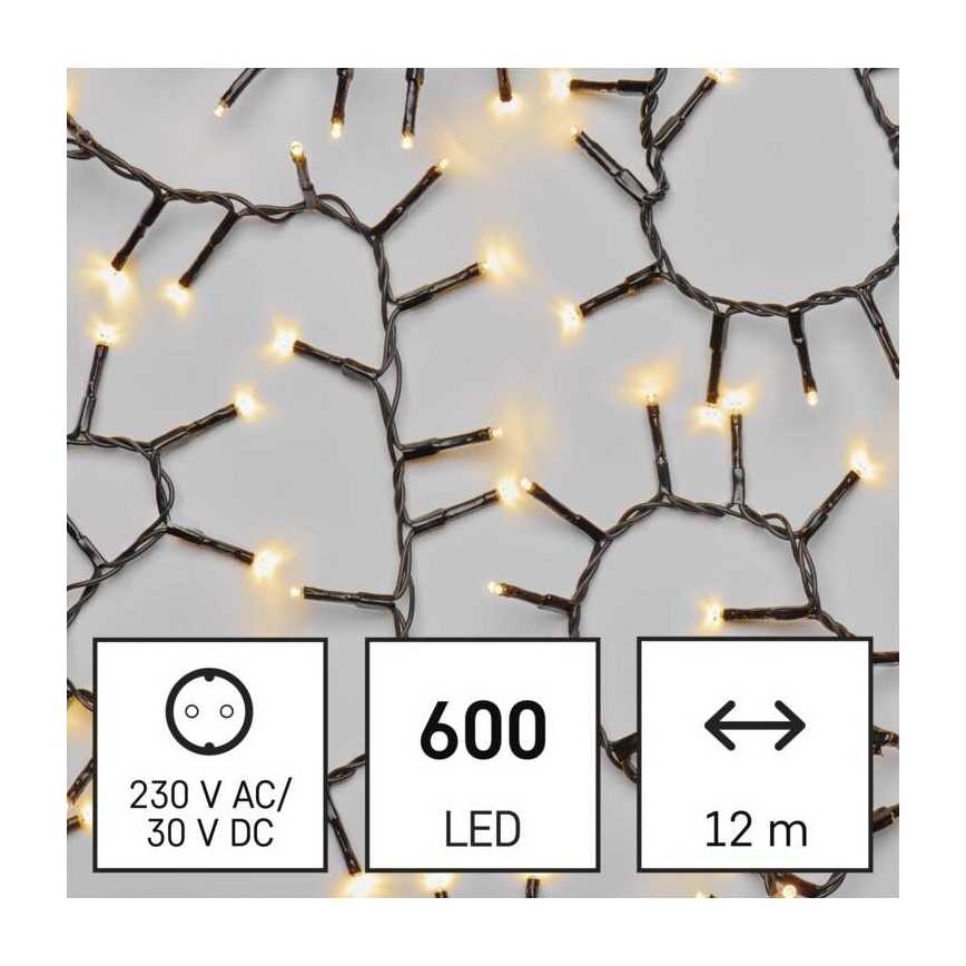 LED Χριστουγεννιάτικη εξωτερική γιρλάντα 600xLED/17m IP44 θερμό λευκό