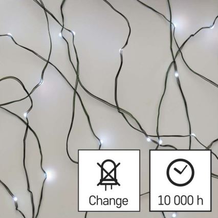 LED χριστουγεννιάτικη εξωτερική γιρλάντα 75xLED/12,5m IP44 ψυχρό λευκό