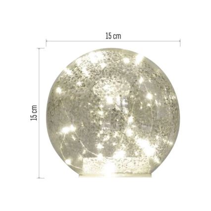 LED Χριστουγεννιάτικη διακόσμηση 20xLED/3xAA μπάλα Ø 15 cm