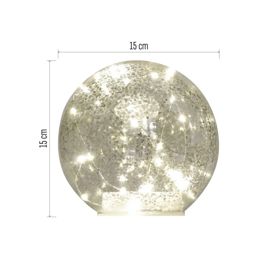 LED Χριστουγεννιάτικη διακόσμηση 20xLED/3xAA μπάλα Ø 15 cm