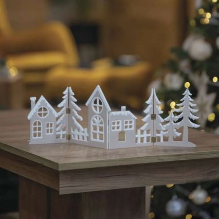 LED Χριστουγεννιάτικη διακόσμηση 40xLED/2xAA θερμό λευκό πόλη