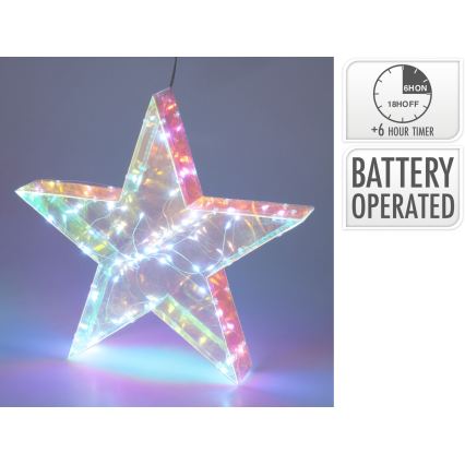 LED Χριστουγεννιάτικη διακόσμηση 50xLED/3xAA 40 cm ζεστό λευκό αστέρι