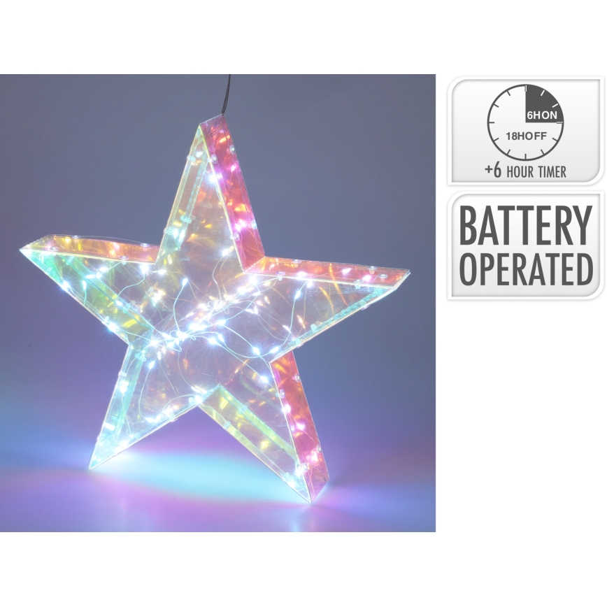 LED Χριστουγεννιάτικη διακόσμηση 50xLED/3xAA 40 cm ζεστό λευκό αστέρι