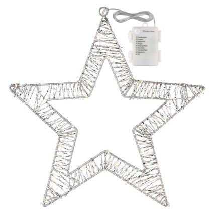 LED Χριστουγεννιάτικη διακόσμηση 60xLED/3AA θερμό λευκό αστέρι