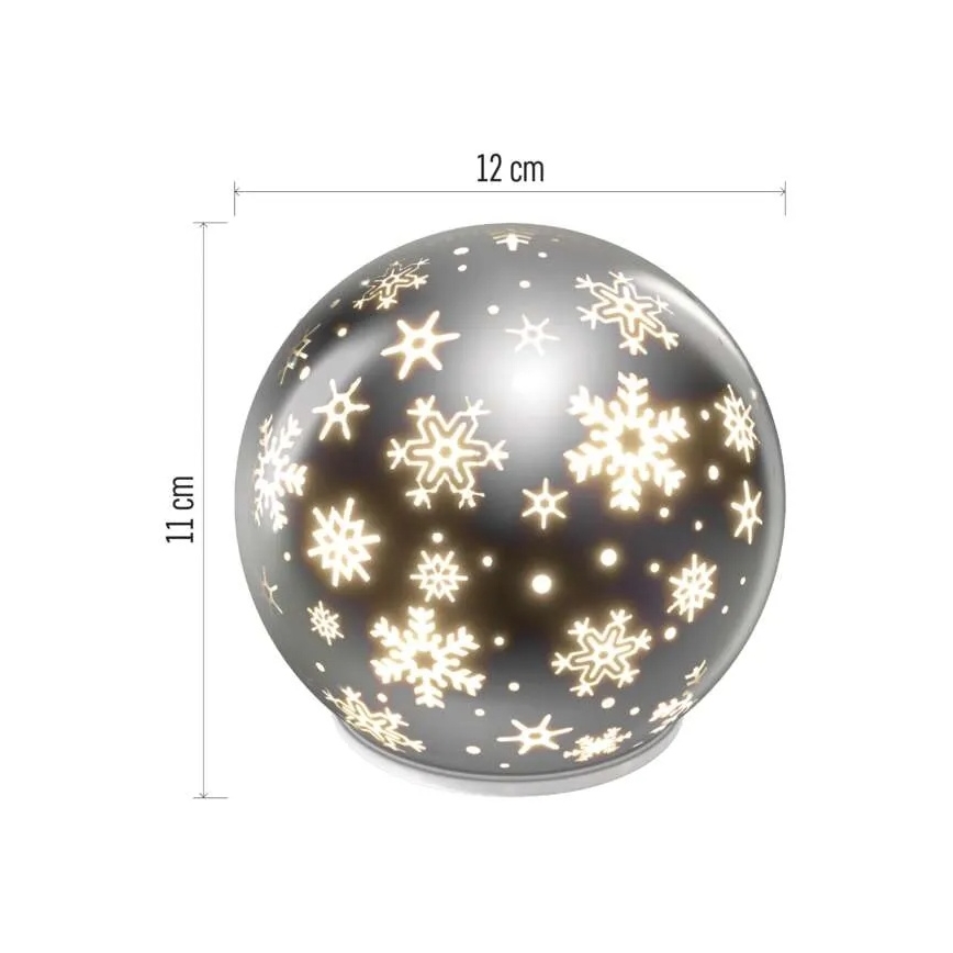 LED Χριστουγεννιάτικη διακόσμηση LED/0,3W/3xAA μπάλα διάμ. 12 cm