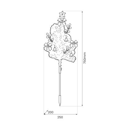 LED Χριστουγεννιάτικη διακόσμηση LED/1W/230V 75 cm IP44 πράσινη